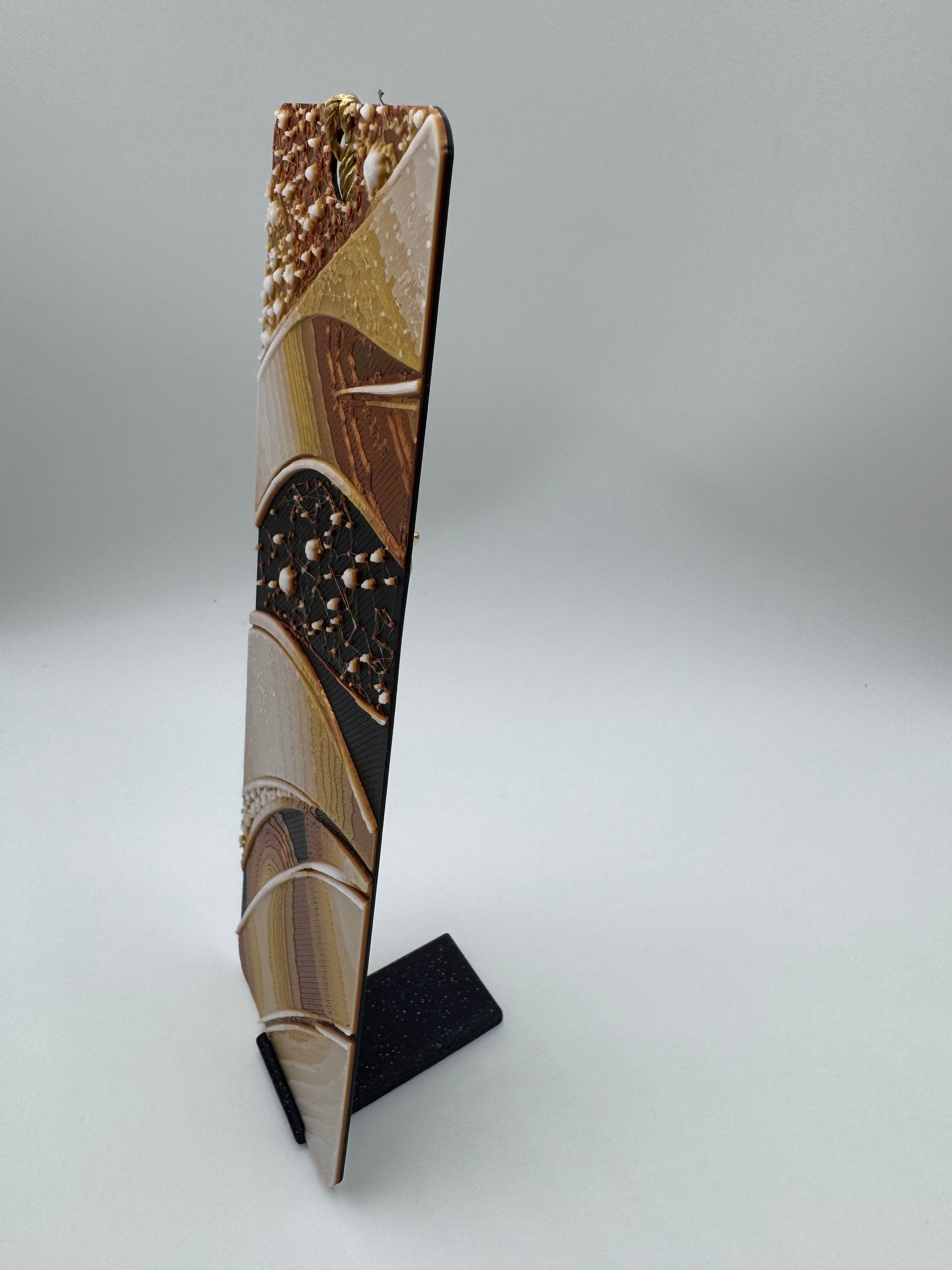 Gold and Black Random Pattern Hueforge Book Mark