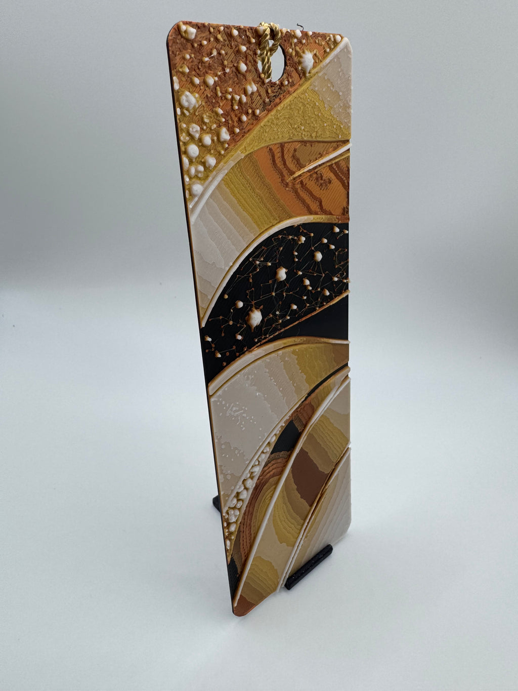 Gold and Black Random Pattern Hueforge Book Mark