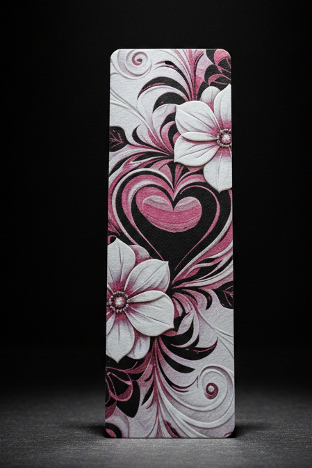 Central Heart and Flowers Bookmark - Moody Dramatic